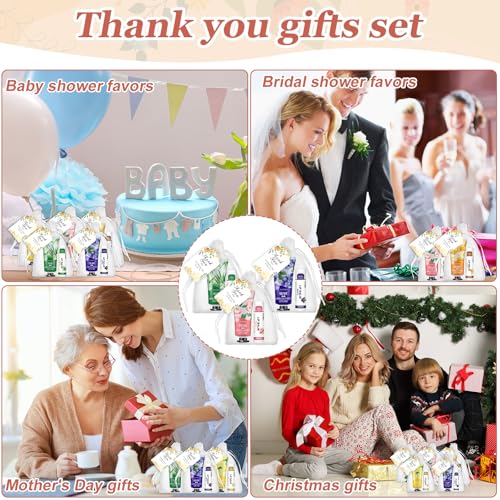 30 Sets Bulk Hand Lotion and Bulk Lip Balm Gifts, Bridal Shower Favors, Bridesmaid Gifts and Wedding Favors for Guests with Thank You Card and Organza Bags, Employee Appreciation Gifts, Birthday Gifts