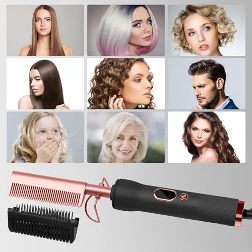 Hot Comb for Wigs Human Hair with 12 Temp Settings Heating Up to 450°F,Pressing Combs 110-240V Straightening Comb for Black Hair