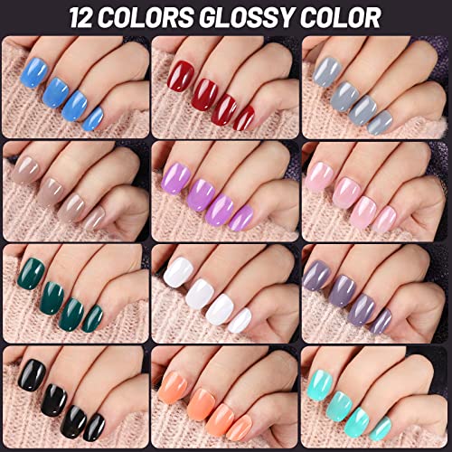 Teenitor 24Pack Short Press On Nails, 576Pcs Round Press On Nails, Matte and Glossy Short Fake Nails With Glue