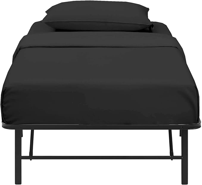 4-PC Cot Sheet Set - 25x75, 100% Cotton Fitted Sheet - Perfect for Narrow Twin/RV Bunk/Camping Cot/Guest Bed Replacement, Fits Upto 4-8" Deep Mattress - Charcoal Solid