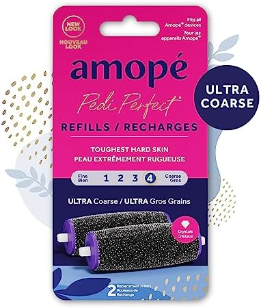 Amope Pedi Perfect Electronic Foot File Refills - Ultra Coarse, Removes Hard and Dead Skin - 2 Count