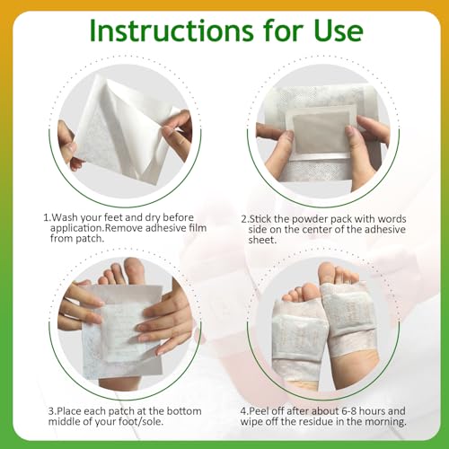 62 Pads Foot Pads Natural Turmeric & Ginger, Wormwood, Bamboo Vinegar, 62Pads Goodnight Pads Included 62 Adhesive Sheets