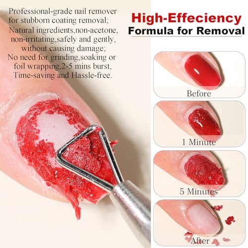 Gel Nail Polish Remover-1PC Professional Gel Remover Kit contains 2 Manicure Tools and 1 Nail File, No Need to Soak or Wrap, Easy & Quick to Remove Nail Polish at Home, Easy to Use