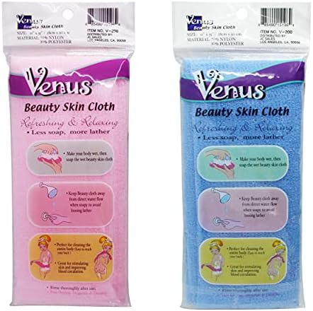 Bath Shower Exfoliating Towel Cloth Nylon Mesh Korean Loofah Scrub Washcloth Back Scrubber, Assorted Colors (8 Pack)