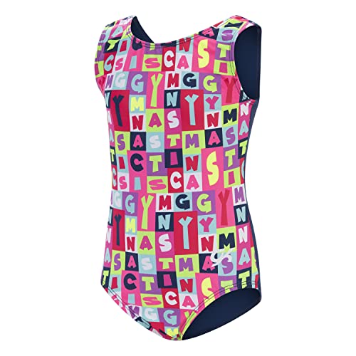 GK Stars Gymnastics & Dance Leotard for Girls and Toddlers - Activewear One Piece Outfit in Fun Colorful Prints (Child Extra Small, Jumble Gym)