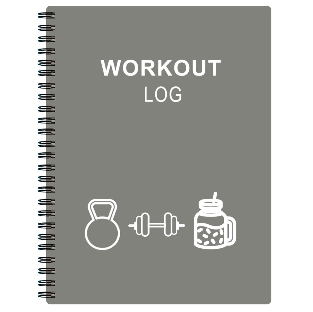 Workout Log for Women & Men - A5 Fitness Planner/Journal to Track Weight Loss, Workout Journal for GYM, Bodybuilding Progress - Daily Health & Wellness Tracker, Grey