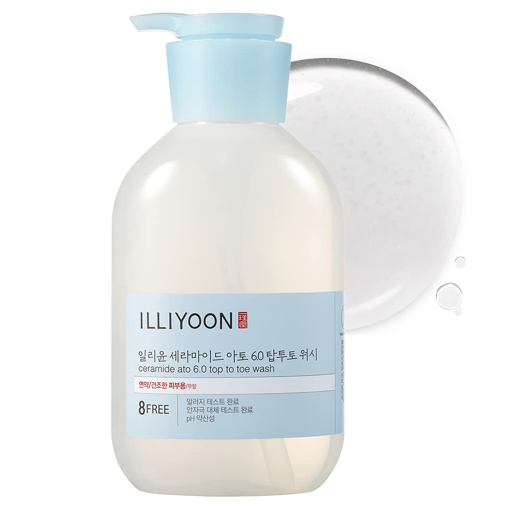 Illiyoon Ceramide Ato 6.0 Top to Toe Wash - Mild Cleanser for Baby body, 16.9 Fl Oz (500ml)