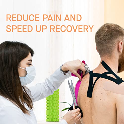 OK TAPE Kinesiology Tape, Basic Original Cotton Elastic Athletic Tape for Support and Recovery, Sports Tape Therapeutic Pain Relief, 2in×16.4ft Uncut Roll - Pink