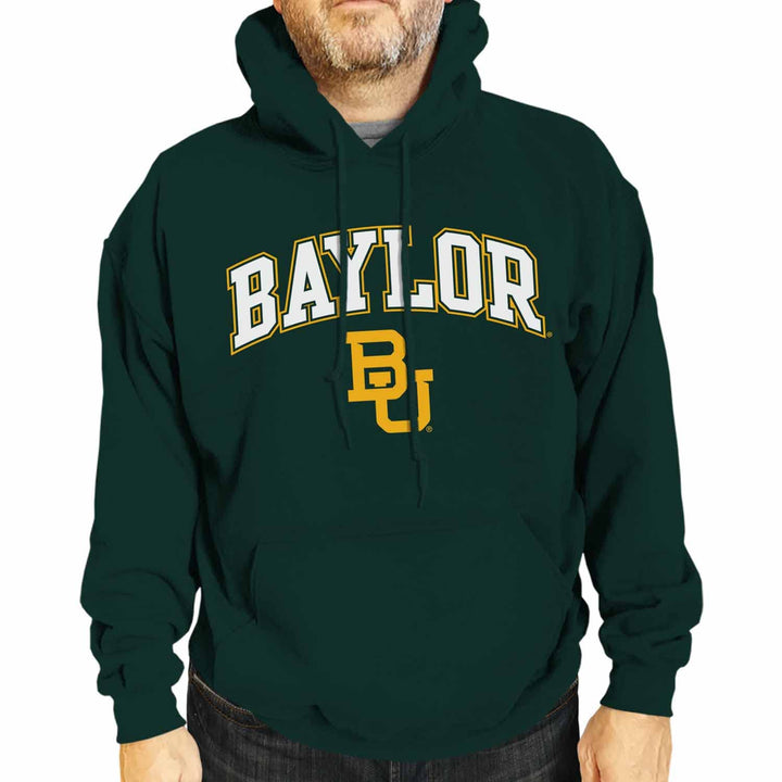 Campus Colors Adult Arch & Logo Soft Style Gameday Hooded Sweatshirt (Baylor Bears - Green, XX-Large)