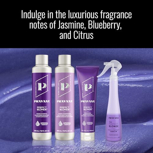 Pravana The Perfect Blonde Purple Toning Shampoo | Neutralizes Brassy, Yellow Tones | For Color Treated Hair | Chromasilk Enhances Shine & Protection | Vegan, Cruelty-Free | Paraben & Sulfate Free