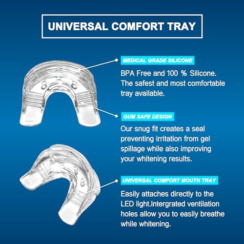 MySmile Teeth Whitening Light with Mouth Trays- 5LED Powerful Accelerator Light Integrated with Smart Timer and Long Lasting Batteries(Teeth Whitening Gel Not Included)