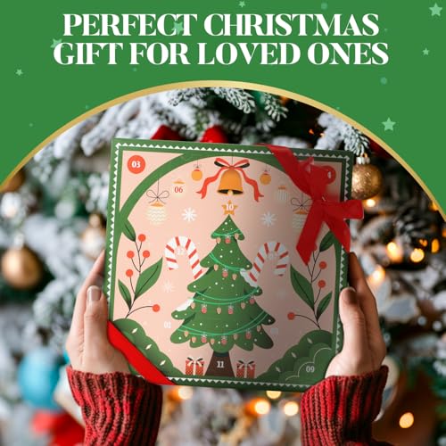 Advent Calendar 2024 12 Days of Christmas Advent Calendar for Women, BODY & EARTH Holiday Gift Baskets with Snowman Bath Bomb, Hand Cream, Body Lotion, New Year Bath Set for Women
