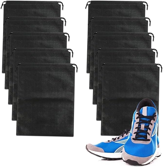Shoe Storage Bags - 10 Pcs Travel Shoe Bags for Packing in Suitcase Waterproof Drawstring Bag Shoe Bags for Travel Shoe Bag for Gym Shoe Dust Bags - Soccer Cleat Bag Shoe Bags for Storage Sneaker Bag