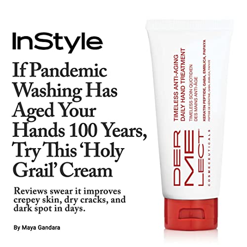 Dermelect Timeless Anti-Aging Daily Hand Treatment for Hands - Anti Aging Cream with Peptides Hyaluronic Acid Hydrating & Brightening Treatment for Dry Hands, Dark Spots, Over Washed Hands