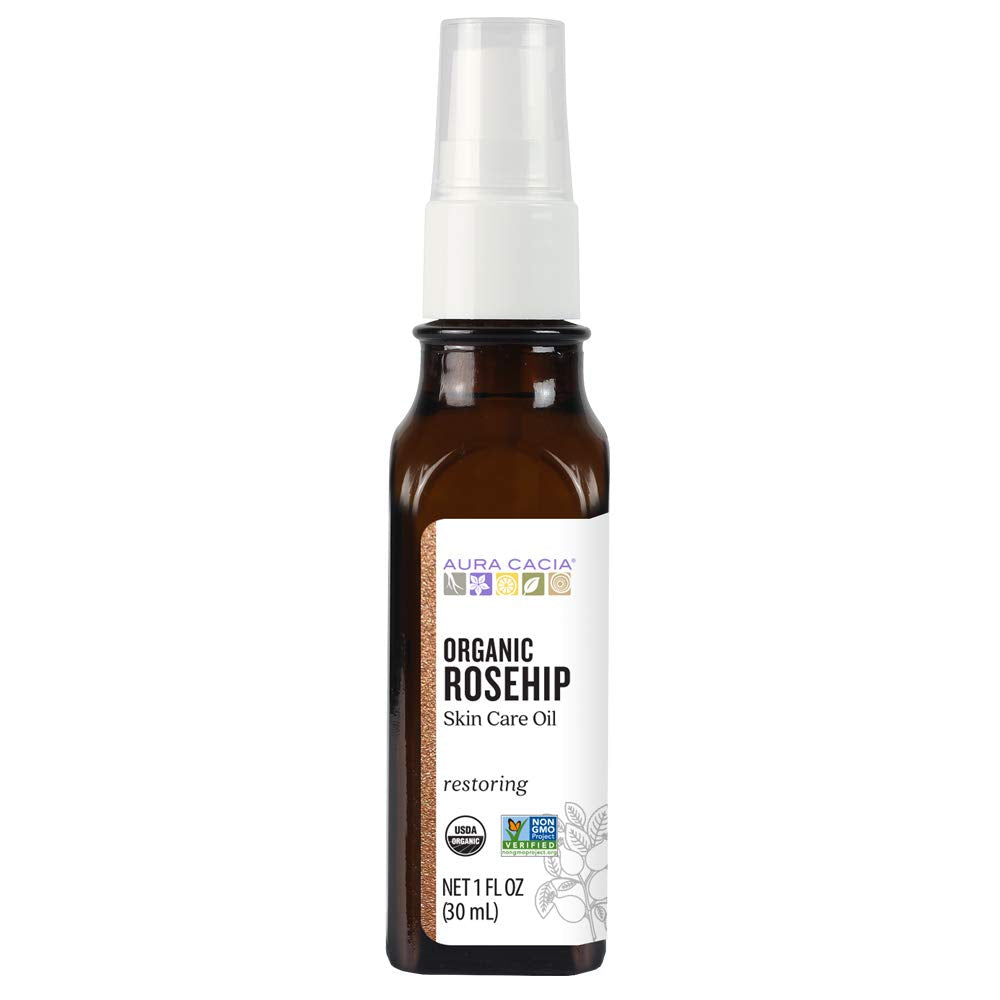 Aura Cacia - Organic Rosehip Oil | Certified Organic & Non-Gmo Project Verified Skin Care | 1 Fl. Oz.