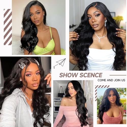 13x6 HD Lace Front Wigs Human Hair 28 Inch Body Wave Lace Front Wigs Human Hair Pre Plucked 200 Density Transparent Lace Frontal Wigs Human Hair Lace Front Wigs Baby Hair Human Hair Wig for Women