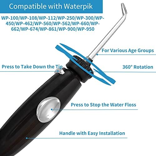 Oral Hygiene Accessories Black Handle Hose Replacement for Waterpik WP-100 WP-130 WP-140W WP-270W WP-660 WP-660C WP-900 Series Water Flosser