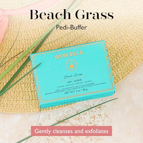 SPONGELLÉ Pedi-Buffer - Cleanse, Exfoliate & Polish Feet - Beach Grass