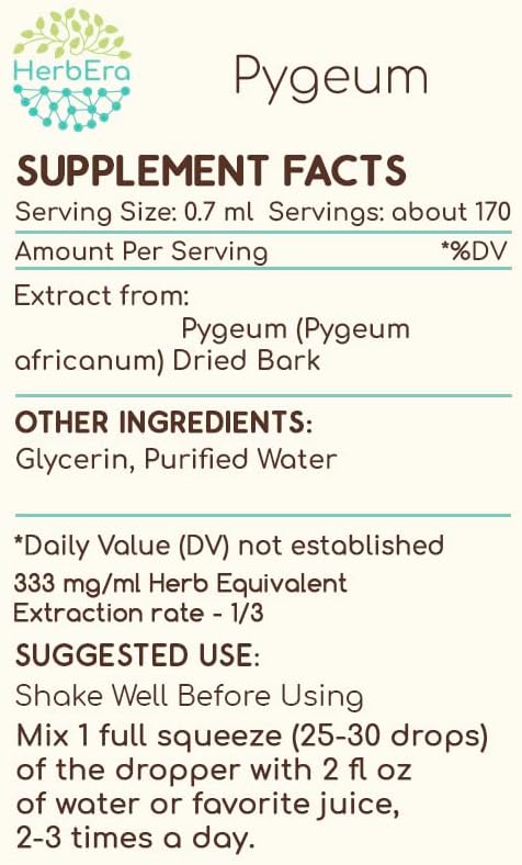 Pygeum B120 Alcohol Free Herbal Extract Tincture, Super-Concentrated Wildcrafted Pygeum (Pygeum Africanum) (4 fl oz)