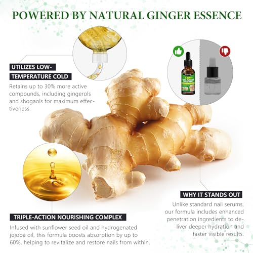 7 Days Nail Fungus Treatment, Fungi Nail Liquid Maximum Strength, Ginger Cuticle Care Oil for Strengthen & Promote Nail Growth (2PCS)