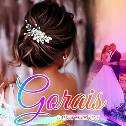 Gorais Bride Wedding Hair Vine Pearl Bridal Headpieces Leaf Hair Accessories for Women and Girls