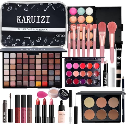 Makeup Kit All-in-one Makeup Gift Set for Women Full Kit Gift Set for Women,Girls & Teens,Eyeshadow Palette, Lip Gloss Set, Lipstick, Blush, Foundation, Concealer,Makeup Brush Set