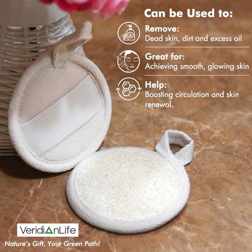 12 Pack Natural Loofah Face Scrubber & Exfoliator, Organic Exfoliating Facial Scrub Pads and Sponges for Women & Men