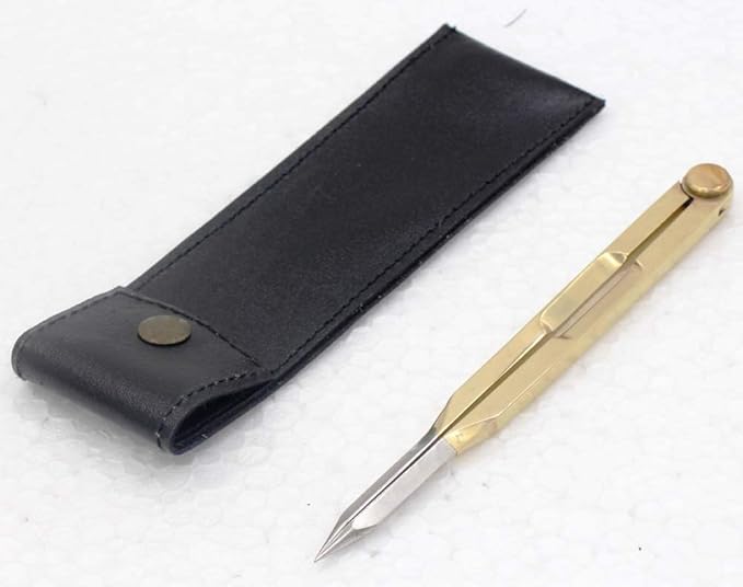RII Nautical Brass Navigation Divider, Straight Navigation Divider (Small) for Maritime & Naval, Antique Geometry Drafting Compass, Geometry Drafting Compass Professional Work with Leather Case