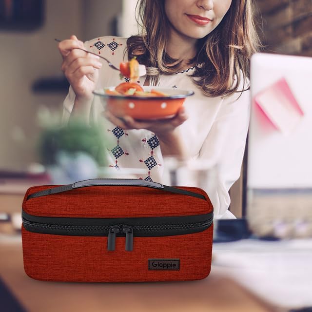 Gloppie Small Lunch Bag Insulated Lunch Box for Women Girls Kids Mini Lunchbox Adult Portable Cooler Bags Reusable Snack Bag Thermal Lunch Boxes, Wine Red