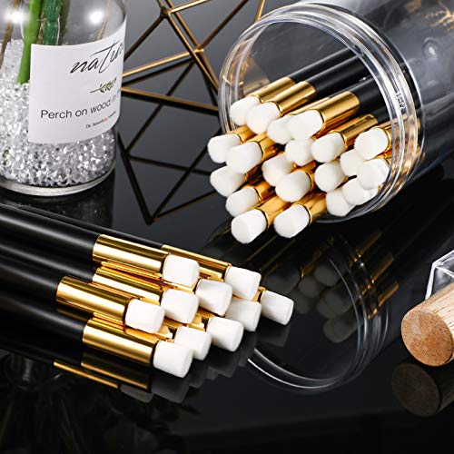 30 Pieces Lash Brushes for Cleaning Lash Shampoo Brushes for Eyelash with Container Blackhead Removing Nose Pore Deep Cleaning(4 Inch,Black)