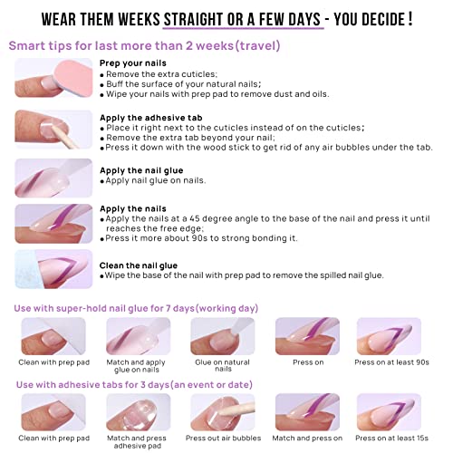 BTArtbox White Press On Nails Short - Soft Gel Press on Nails Almond, White Glue on Nails with Nail Glue, Reusable Stick on Nails in 16 Sizes, Cream Puff
