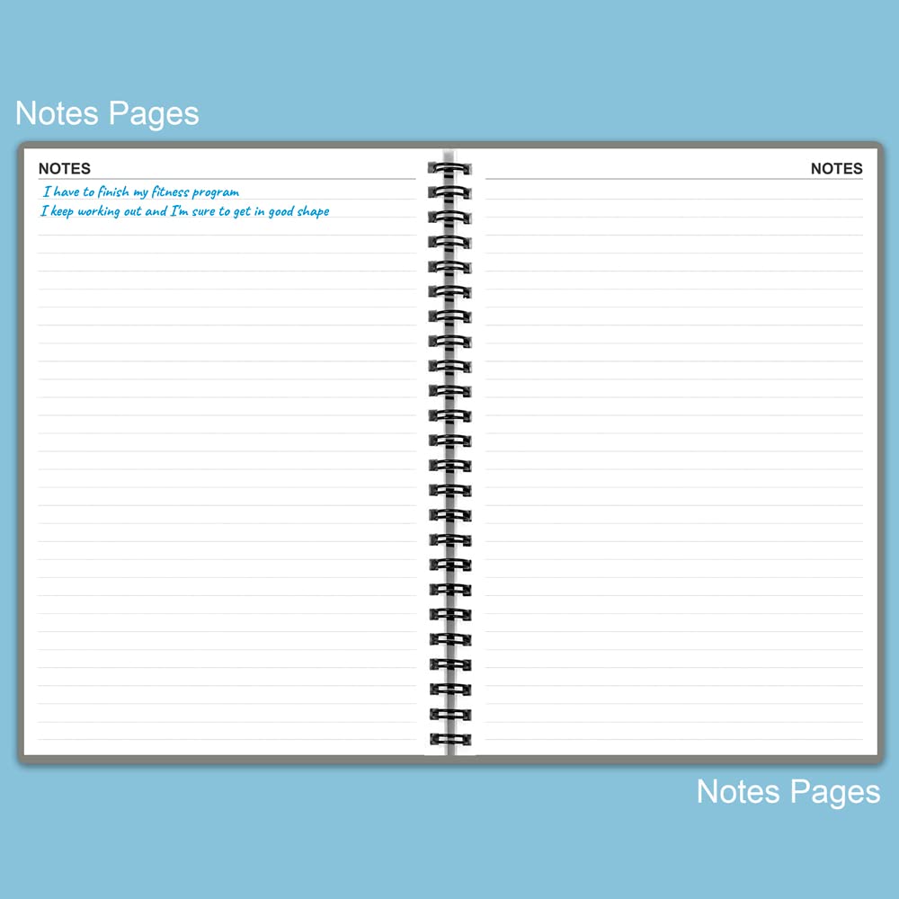 Fitness Planner for Women & Men - A5 Workout Log Book/Exercise Workout Log to Track Weight Loss, GYM, Bodybuilding Progress - Daily Health & Wellness Workout Journals, 5.8X8.25 In Workout Book