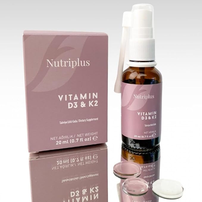 FARMASi Nutriplus Vitamin D3 & K2 Spray, 1000 IU D3 + 11.25 mcg K2, Synergistic Formula, 20 ml / 0.67 fl oz