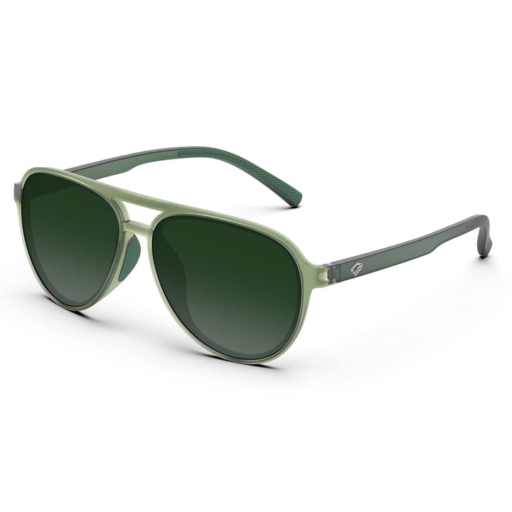TOREGE Sunglasses for Men Aviator Polarized Sunglasses for Women Sports Glasses Fishing Boating Beach Golf Driving TR75(Transparent Green&Dark Green&Green Lens C4)