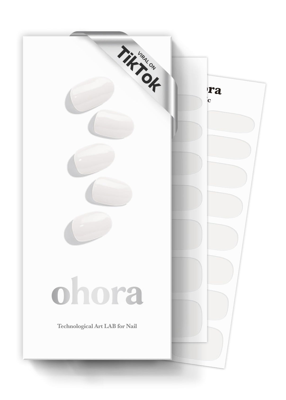 ohora Semi Cured Gel Nail Strips (N Clean White) - White, Solid, Works with Any UV/LED Lamps, Salon-Quality, Long Lasting, Easy to Apply & Remove - Includes 2 Prep Pads, Nail File & Wooden Stick