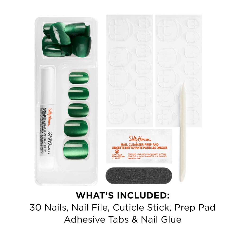 Sally Hansen Instant Cuticle Remover | Press-On Nails Kit for Easy Manicure