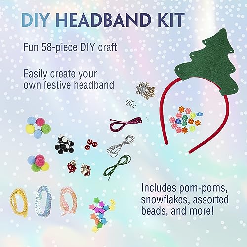 Scunci by Conair DIY Holiday Christmas Headband Ki`t, Decorate Your Own Holiday Headband, Perfect for Families, Kids and Parties