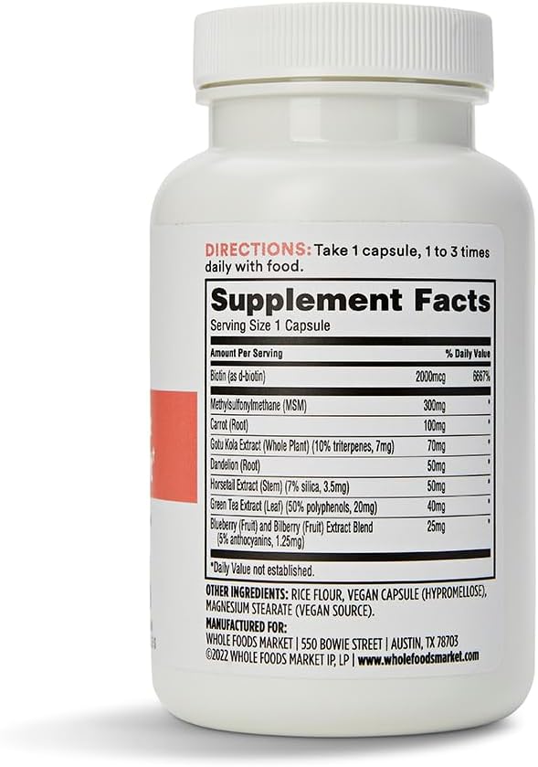 Whole Foods Market, Hair Skin & Nails 2000 Biotin, 90 CT
