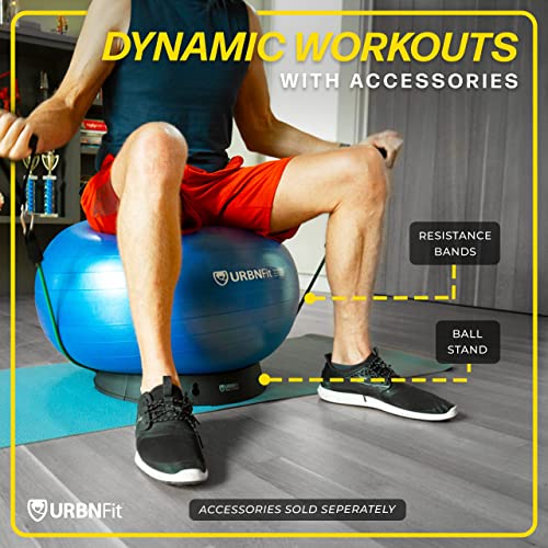 URBNFit Exercise Ball - Yoga Ball in Multiple Sizes for Yoga, Pilates, Pregnancy, Stability - Anti-Burst Swiss Balance Ball w/Quick Pump – Office Ball Chair for Home and Gym – 26 Inch - Yellow
