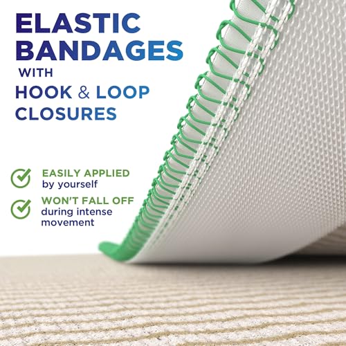 6” Premium Elastic Bandage Wrap - 10 Pack - Hook & Loop Closures - Wide Compression Bandage Wrap - Waist, Legs, Knee, Lymphedema, Body Wrap