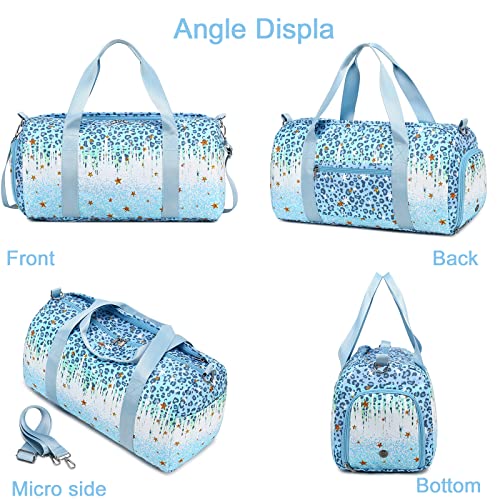 BLUBOON Duffle Bag Girls Kids Dance Bag Cute Gym Bag with Shoes Compartment & Wet Separation Waterproof Sports Overnight Travel Bag