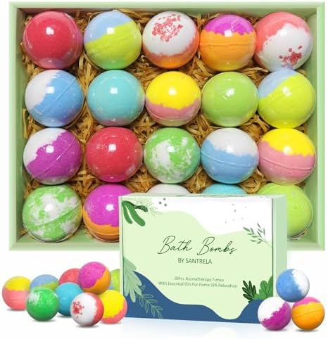 Bath Bombs for Women Gift Set, 20 Organic Bath Bombs with Essential Oil, Handmade SPA Bubble Bath for Relaxing, Gift for Her/Him, Women, Girls, Wife, Mother
