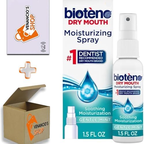 Biotene Moisturizing Mouth® Spray for Dry Mouth®, Fresh Mint Flavor, Alcohol-Free, 1.5 fl oz – Travel Size Oral Spray for Bad Breath, Gentle Mint for Children and Adults (Pack of 1)