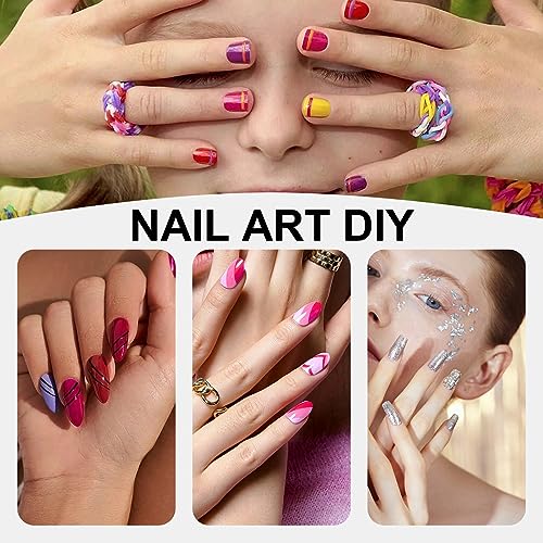 3Pcs 3D Nail Brushes Set Size 2 4 5, Kolinsky Hair Acrylic Flower Nail Art Brush, Art Design & Polish Mistake Cleaning Manicure Tools for Women Acrylic Application, Silver