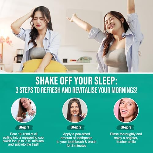 GuruNanda Essential Morning Wellness Duo – Coconut Oil Pulling Mouthwash & Hydroxyapatite Toothpaste – Helps Promotes Fresh Breath & Happy Gums, Fluoride-Free