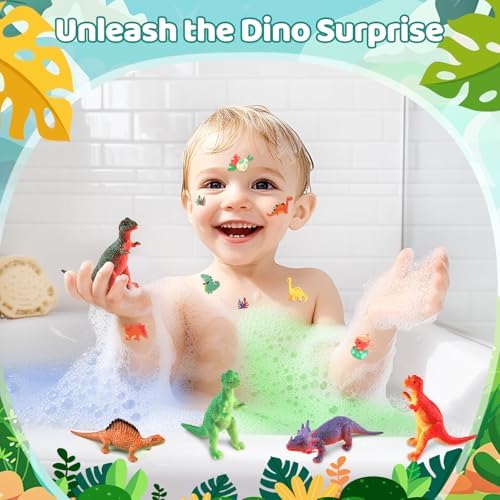 Bath Bombs for Kids with Surprise Toys Inside - 9 Pack Organic Dinosaur Bath Bombs Gift Set, Bubble Bath Fizzers, Dinosaur Toys for Kid 3 4 5 6 7 8 9 Years, Birthday Gifts for Kids Boys