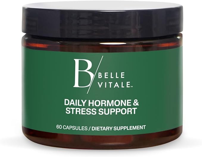 BODi Belle Vitale Daily Hormone & Stress Support - Ashwagandha & Rhodiola - Helps Combat Stress & Supports Healthy Cortisol Levels - Vitamin B12 Help Energy Metabolism & Immune Health - 60 Capsules
