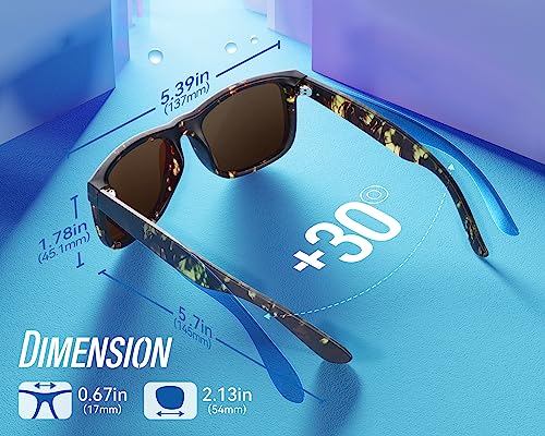 VELAZZIO Polarized Sunglasses for Men Women UV400 Protection Unisex sunglasses Ultralight Frame for Driving Cycling Golf Fishing Sailing, Brown