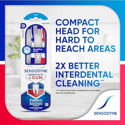Sensodyne Sensitivity & Gum Soft Toothbrush Designed for Sensitive Teeth, 4-Pack