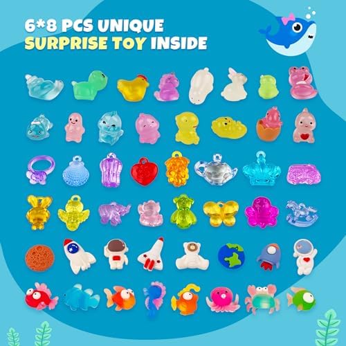 48pcs Bath Bombs for Kids with Toy Inside, Organic Colorful Bubble Bath for Kids Safe, Best Birthday, Party, Easter Bath Bombs Gift Set for Girls and Boys